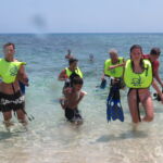 snorkeling coral beach